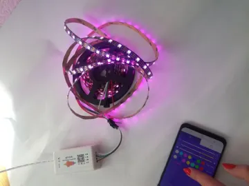 Комплект ленты "Цветомузыка" ws2812b 60led с аудио контроллером sp107e